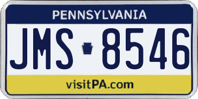 PA license plate JMS8546