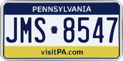 PA license plate JMS8547