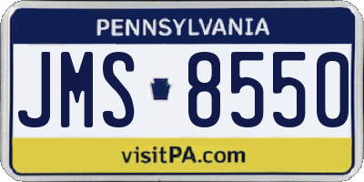 PA license plate JMS8550