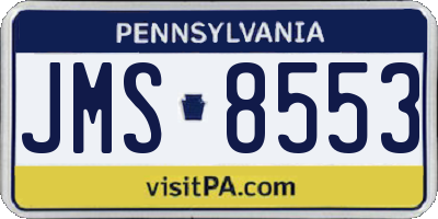 PA license plate JMS8553