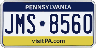 PA license plate JMS8560