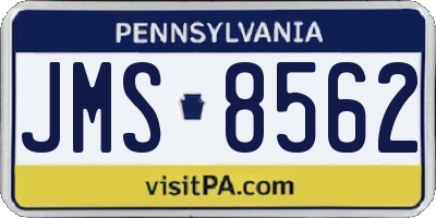 PA license plate JMS8562