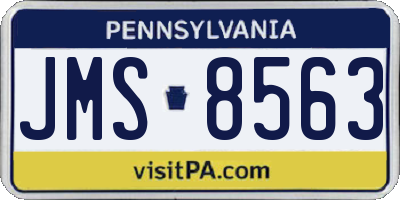 PA license plate JMS8563