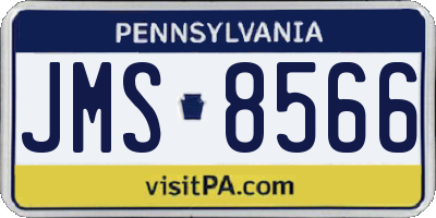 PA license plate JMS8566