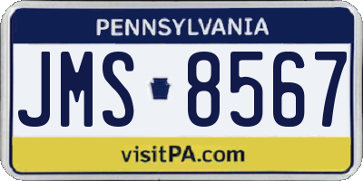 PA license plate JMS8567