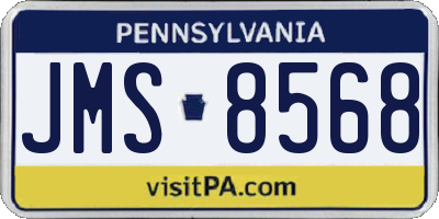PA license plate JMS8568