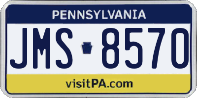 PA license plate JMS8570
