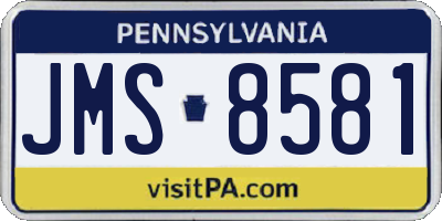 PA license plate JMS8581