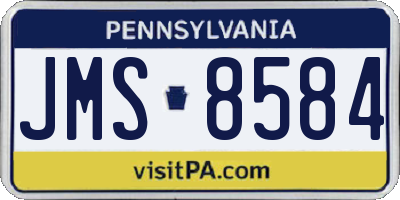 PA license plate JMS8584