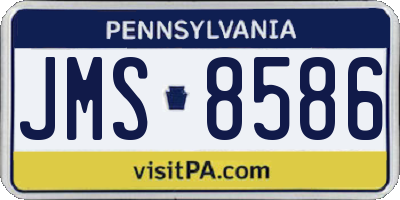 PA license plate JMS8586