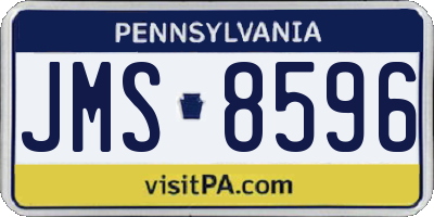 PA license plate JMS8596