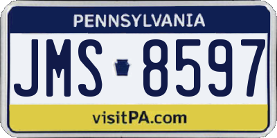 PA license plate JMS8597
