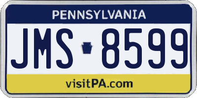 PA license plate JMS8599