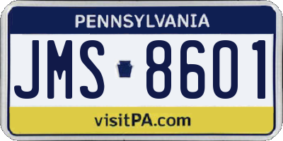 PA license plate JMS8601
