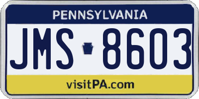 PA license plate JMS8603