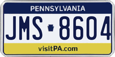 PA license plate JMS8604