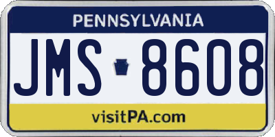 PA license plate JMS8608