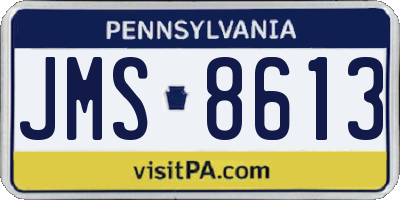 PA license plate JMS8613