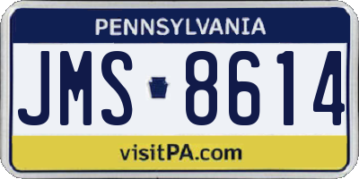 PA license plate JMS8614