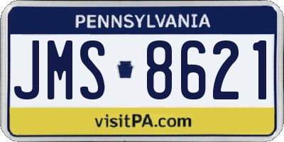 PA license plate JMS8621