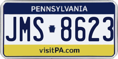 PA license plate JMS8623