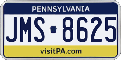 PA license plate JMS8625