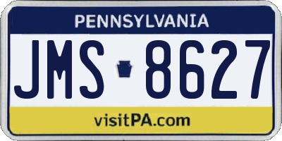 PA license plate JMS8627