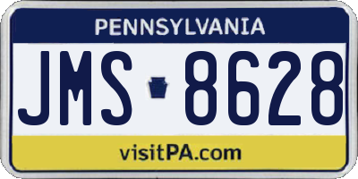 PA license plate JMS8628