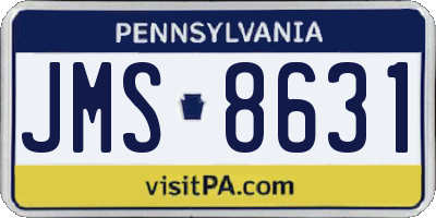 PA license plate JMS8631