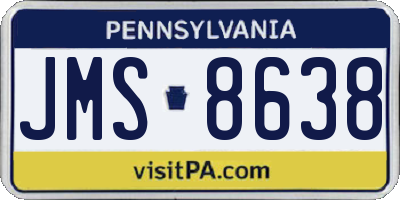 PA license plate JMS8638