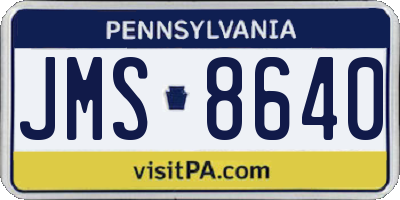 PA license plate JMS8640