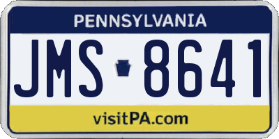 PA license plate JMS8641