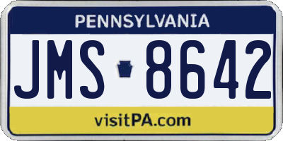 PA license plate JMS8642