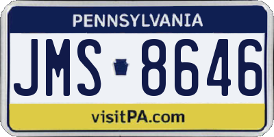PA license plate JMS8646