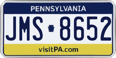 PA license plate JMS8652