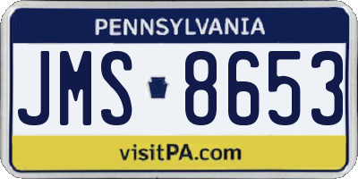PA license plate JMS8653