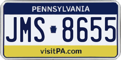 PA license plate JMS8655