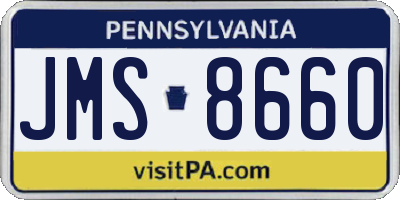PA license plate JMS8660