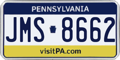 PA license plate JMS8662