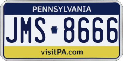 PA license plate JMS8666
