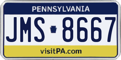 PA license plate JMS8667