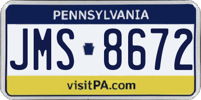 PA license plate JMS8672