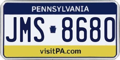 PA license plate JMS8680