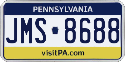 PA license plate JMS8688