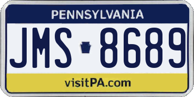 PA license plate JMS8689