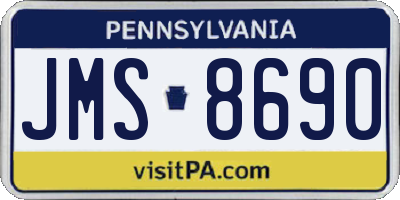 PA license plate JMS8690