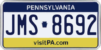 PA license plate JMS8692
