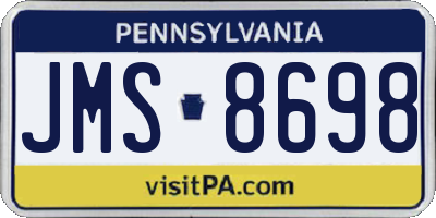 PA license plate JMS8698