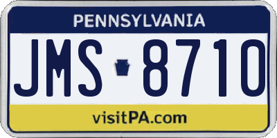 PA license plate JMS8710
