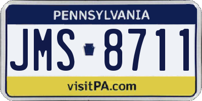 PA license plate JMS8711